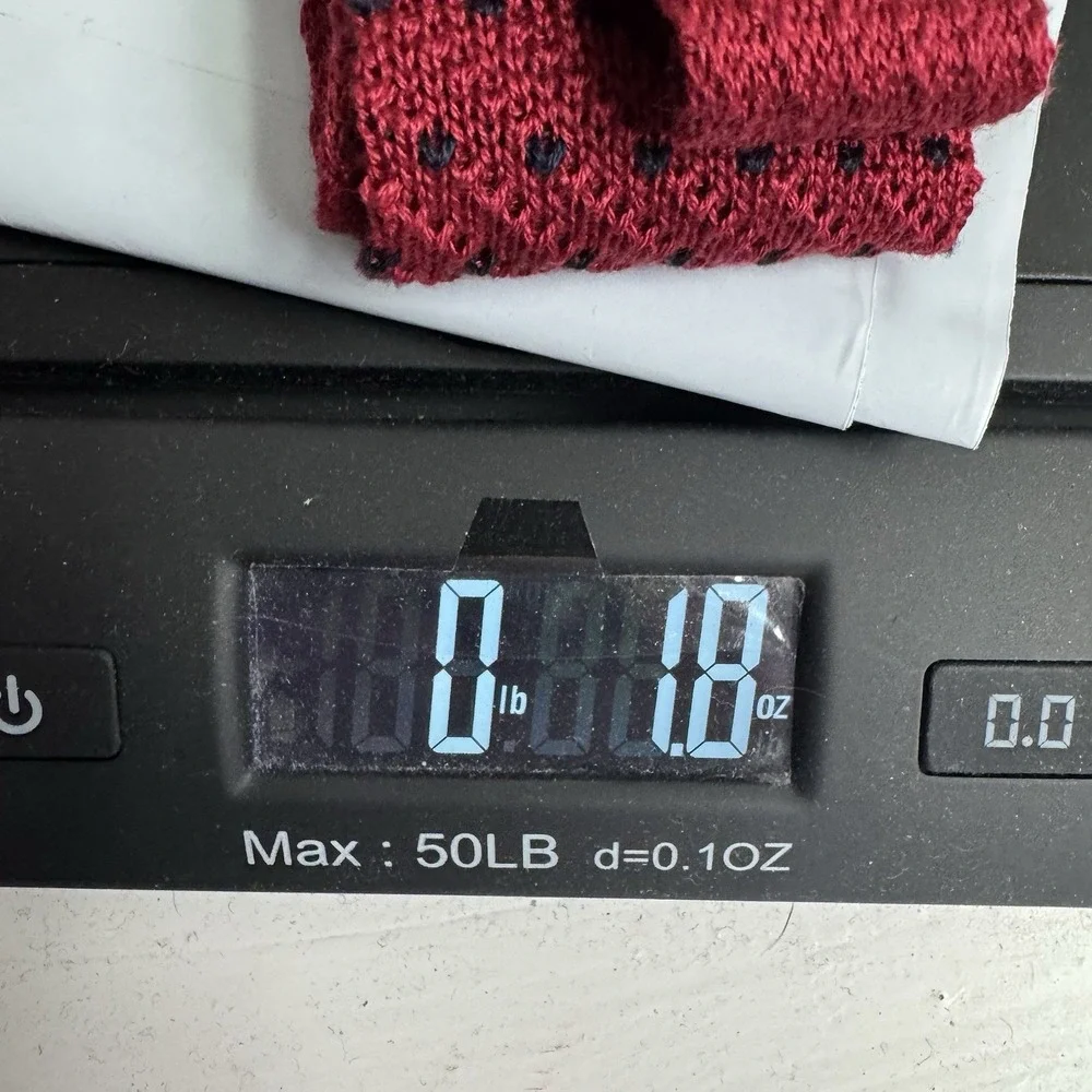 Tie Necktie Knit Square End Cotton Red Blue Dot Sock Tie 2